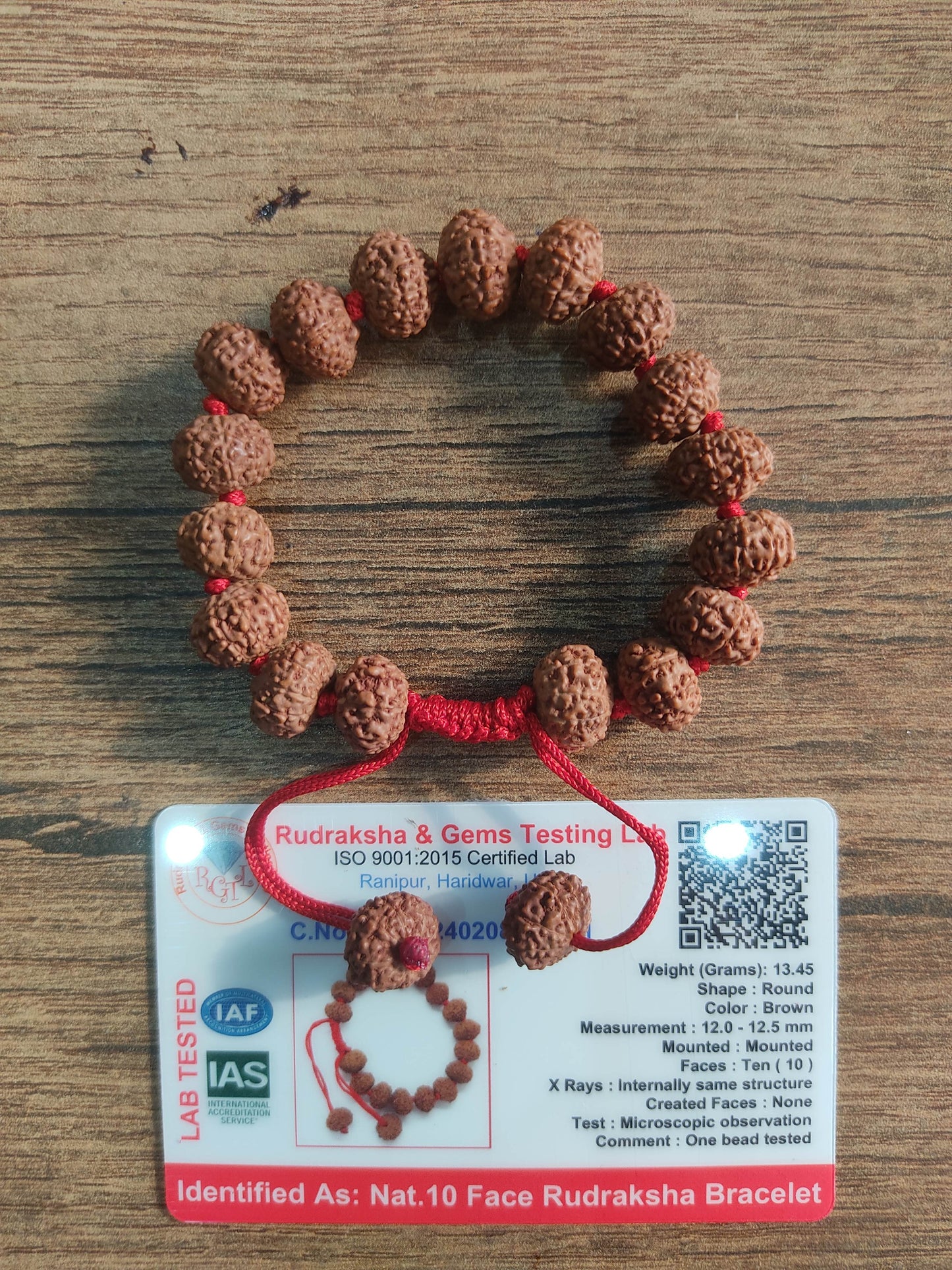 10 Mukhi Certified Rudraksh bracelet original