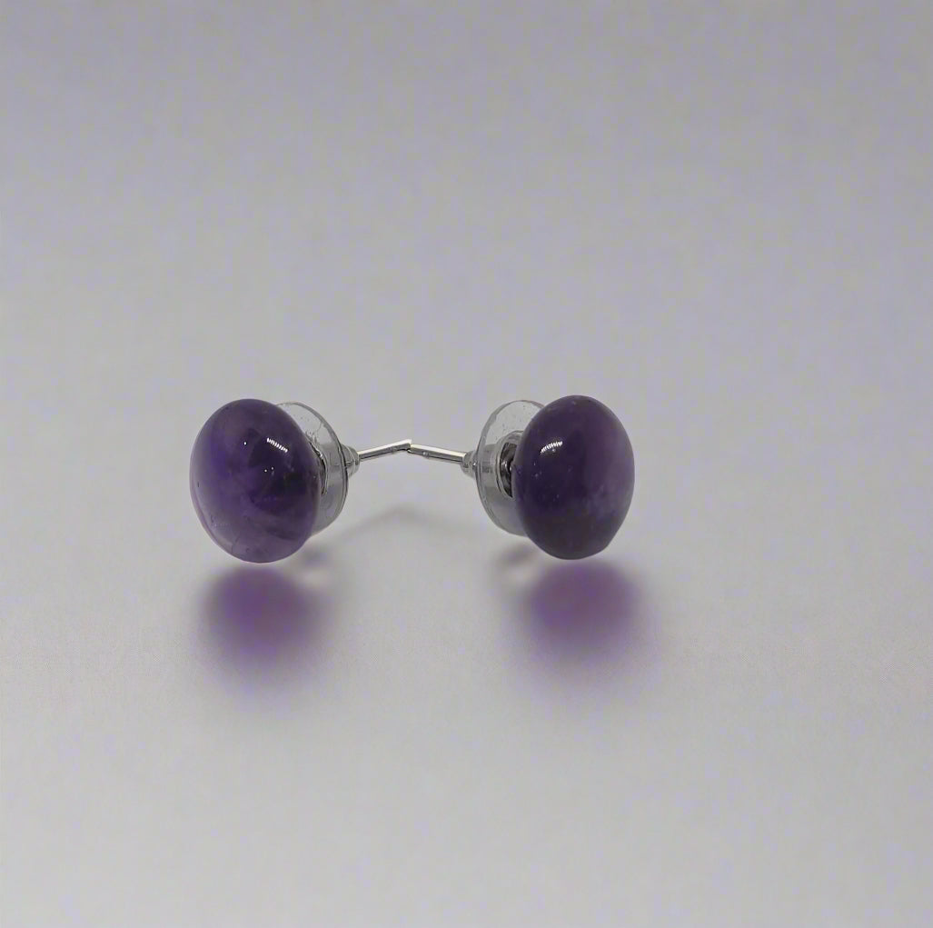 Amethyst stone Earrings Studs Tops - Kalyanastrogems