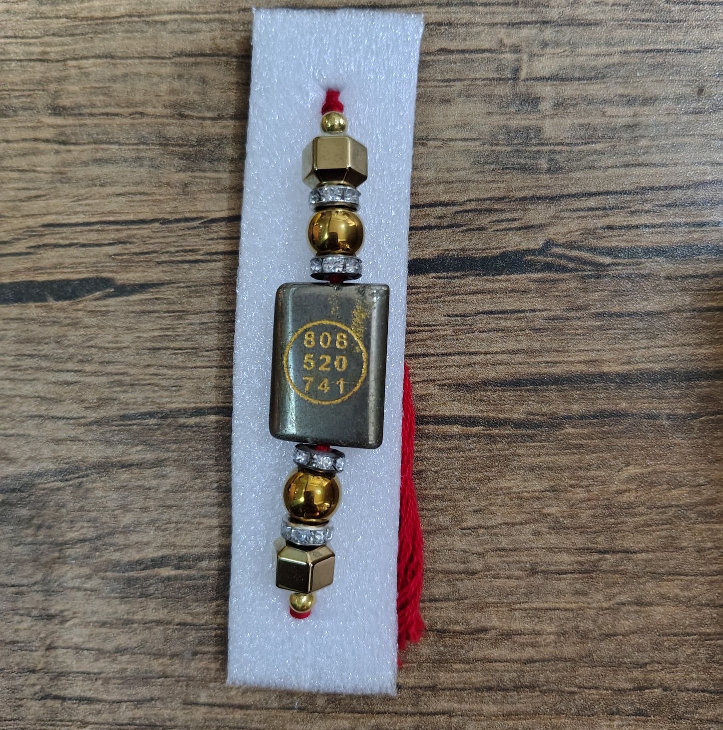 Real Pyrite Stone Raksha Sutra Rakhi Bracelet