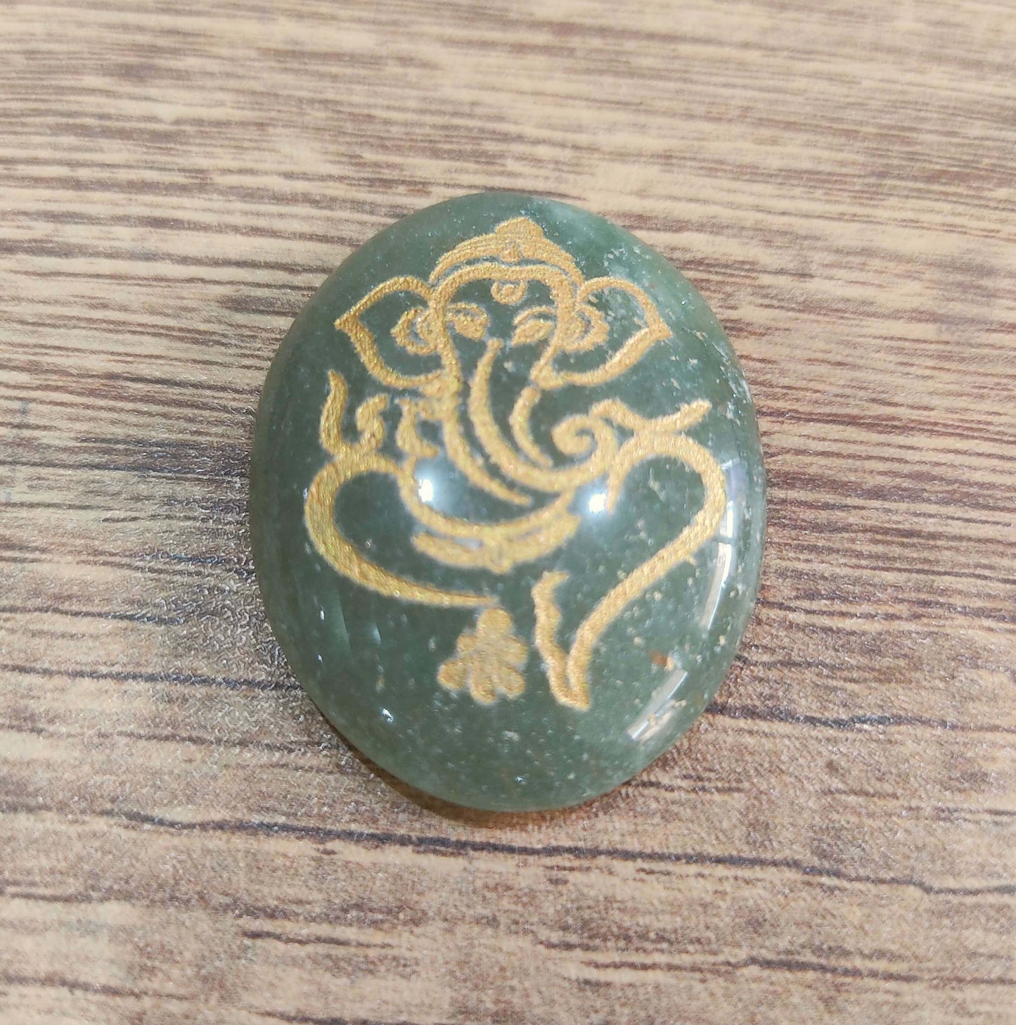 Green Jade Shri Ganesh coins for prosperity - Kalyanastrogems