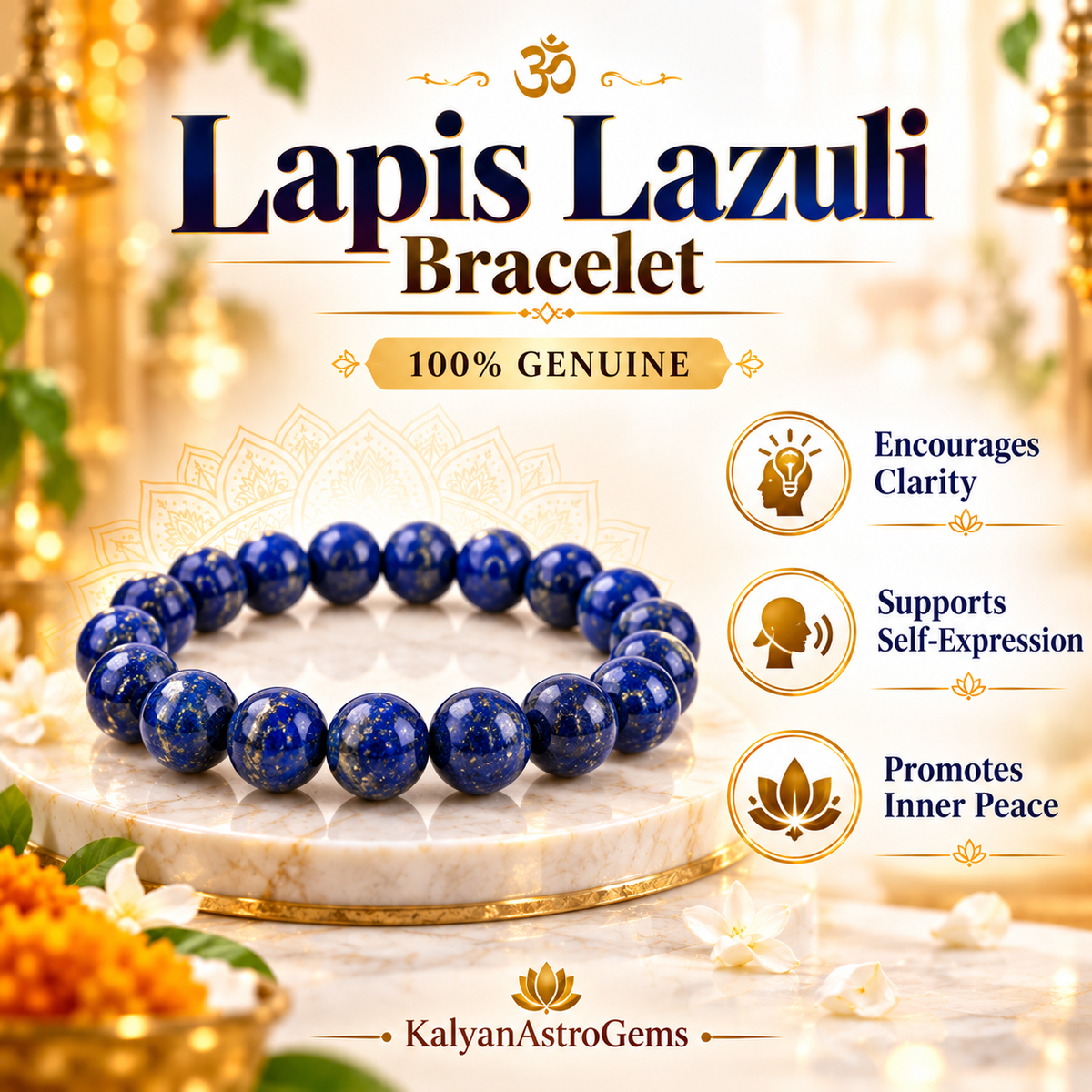 Lapis Lazuli bracelet benefits – clarity, self-expression and inner peace | KalyanAstroGems