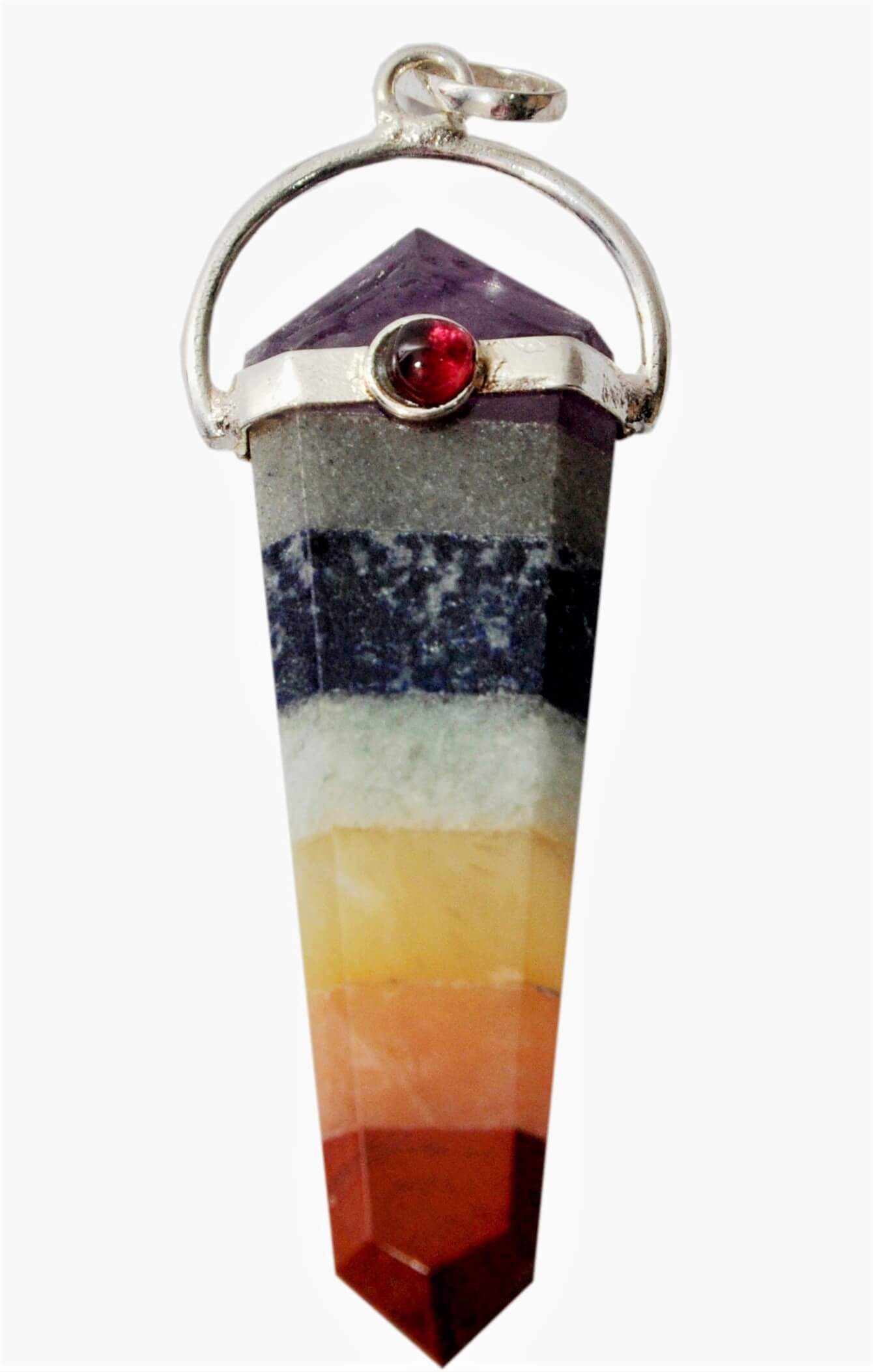 7 chakra gemstone pendant