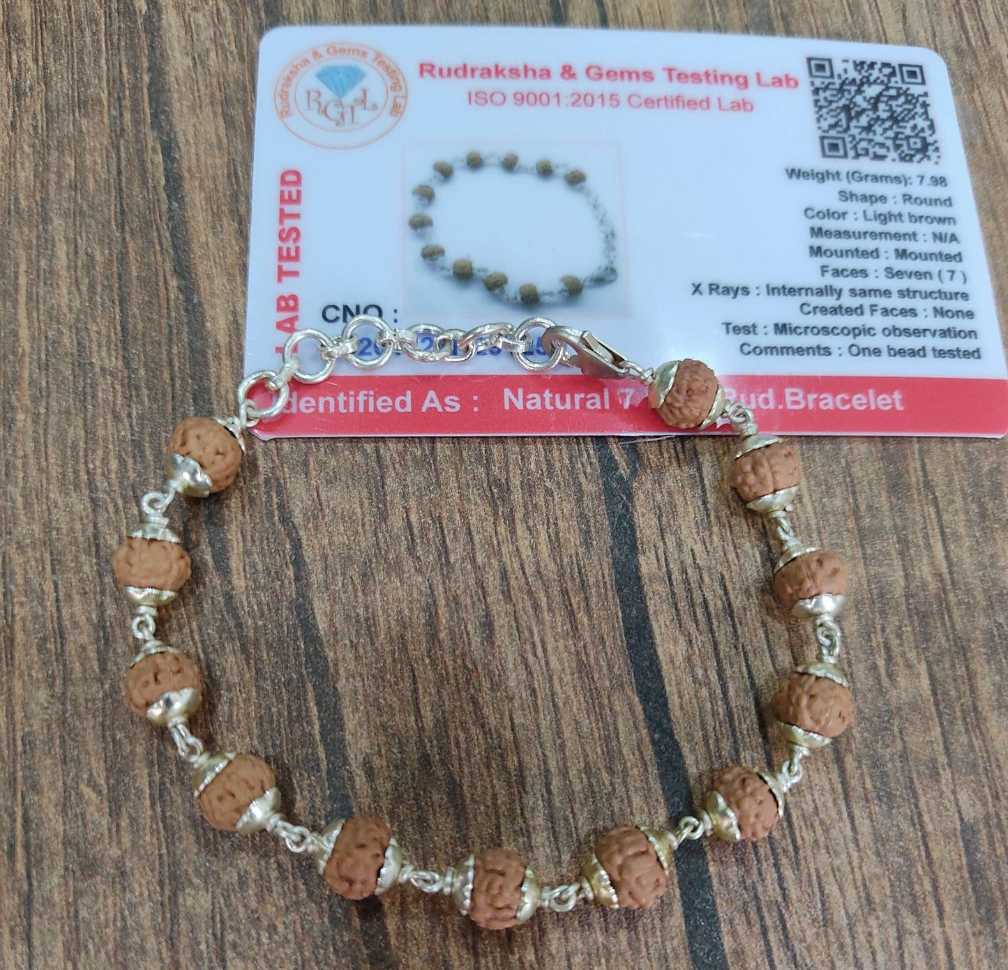 7 Mukhi Rudraksha Bracelet Silver - Kalyanastrogems