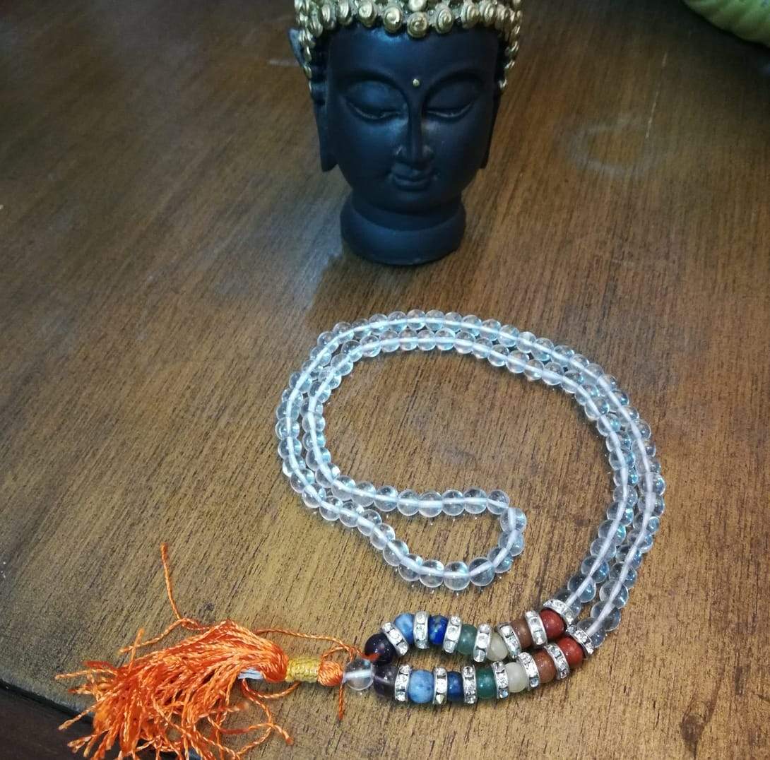 Sphatik crystal quartx 7 chakra healing mala