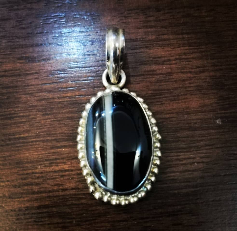 sulemani hakik black agate pendant