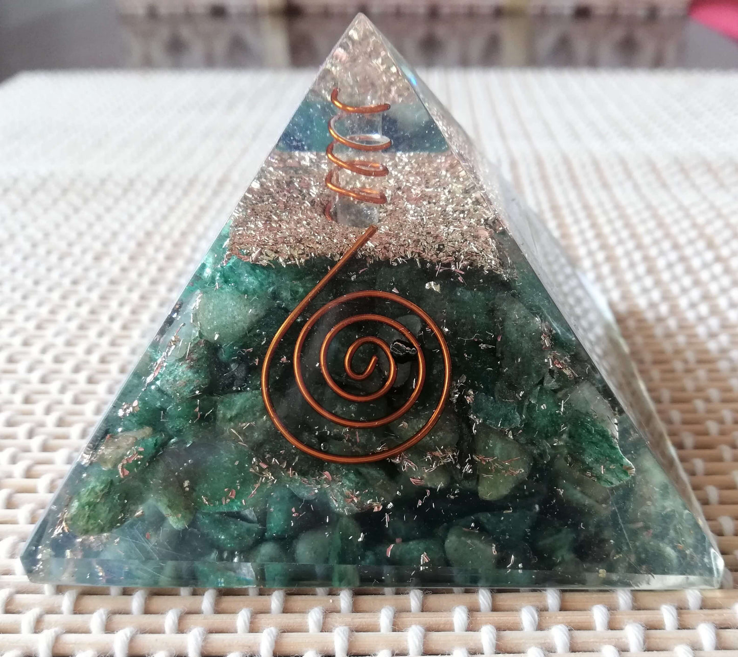 Green Jade Aventurine orgone pyramid