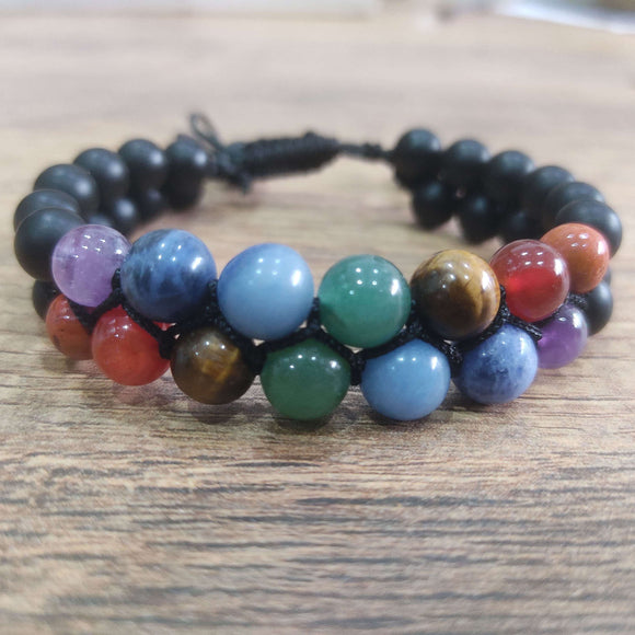 7 chakra lava bracelet