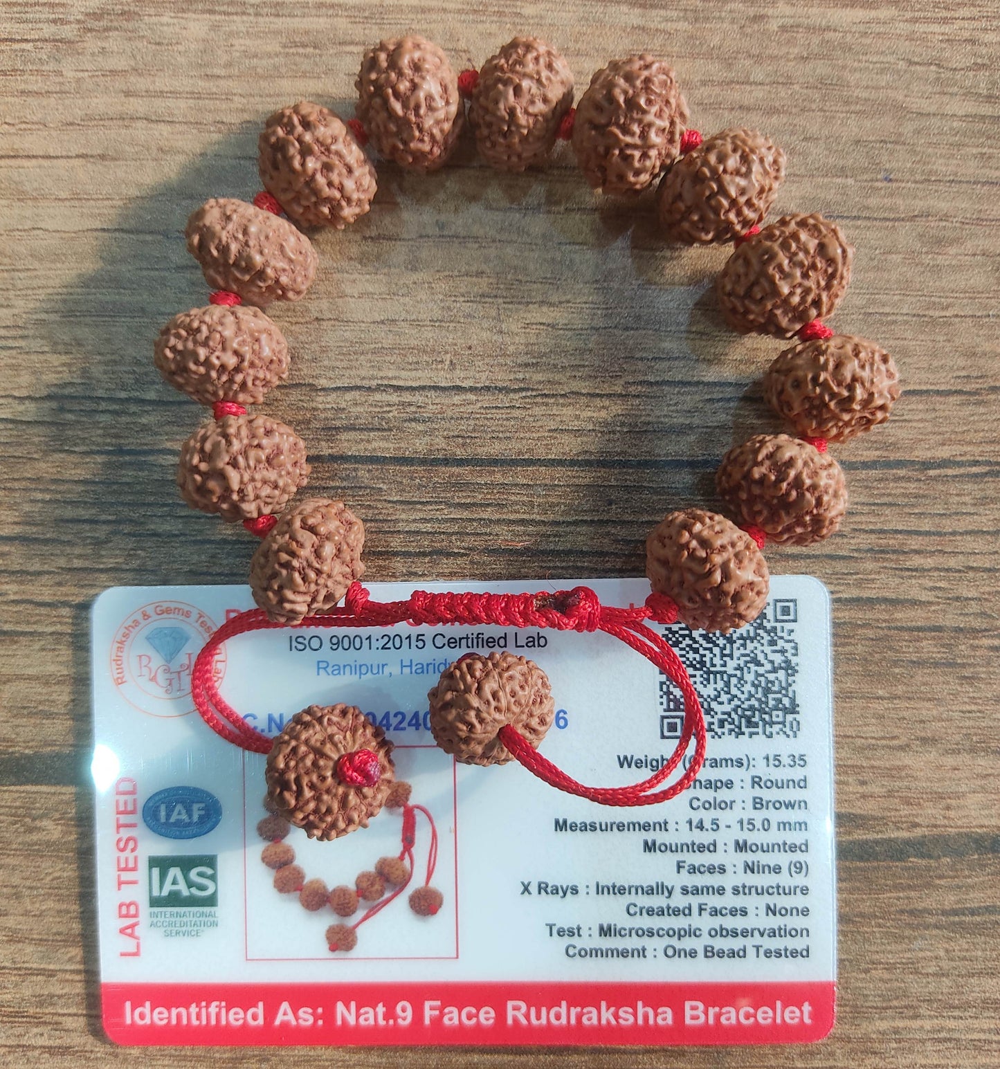 9 Mukhi Certified Rudraksha bracelet