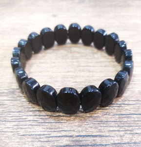 Black Obsidian Bracelet diamond cut