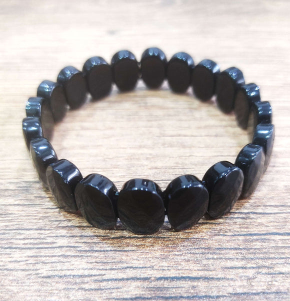 Buy Crystu Natura Black Obsidian Bracelet Crystal Stone Big Tumble Bead  Bracelet for Reiki Healing and Crystal Healing Stones (Color : Black) at  Amazon.in