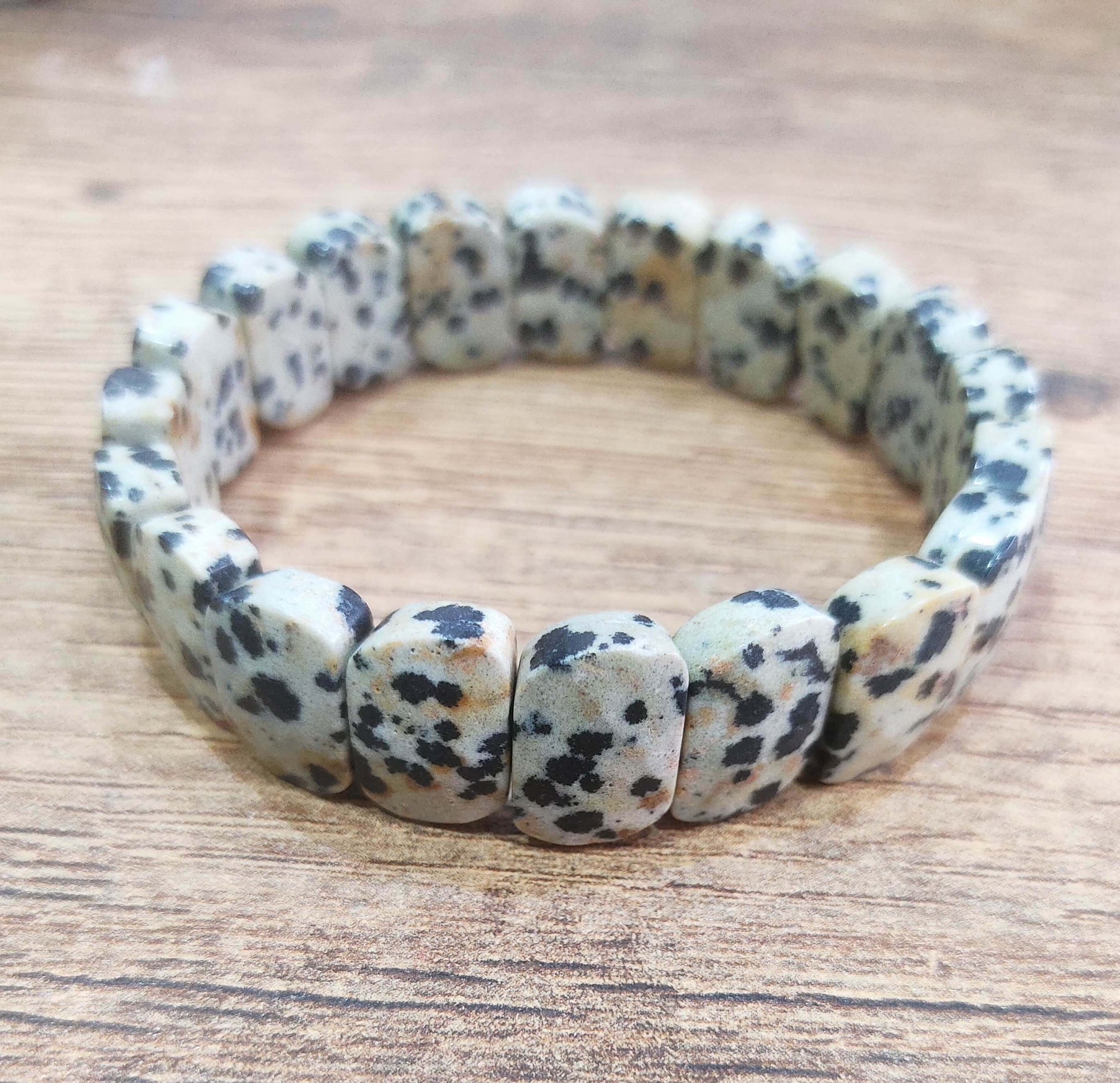 Dalmatian Jasper Gemstone bracelet Premium Cut