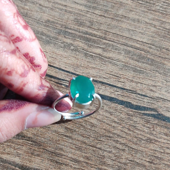 Green onyx emerald ring