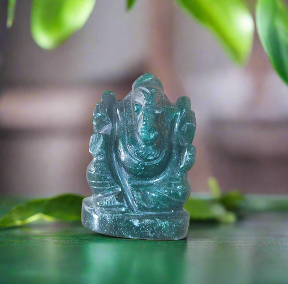 Green Jade Margaj Ganesha Idol