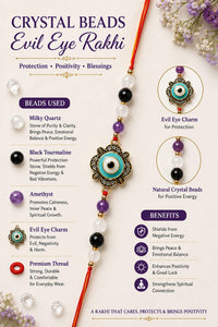 Evil eye Raksha Sutra Rakhi protection Bracelet with gemstones
