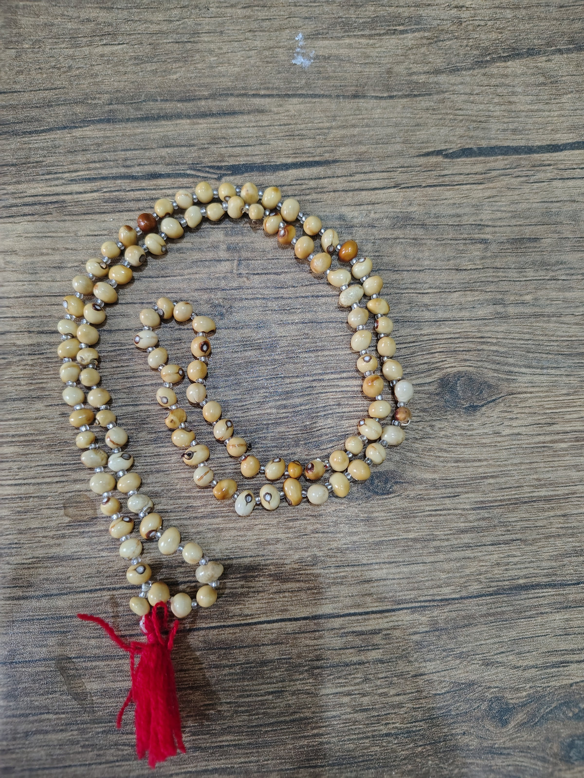 White Chirmi Gunja Mala Natural