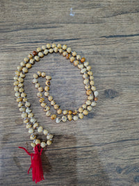 White Chirmi Gunja Mala Natural