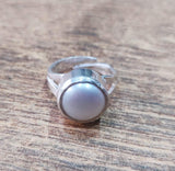 Moti Pearl Silver Ring