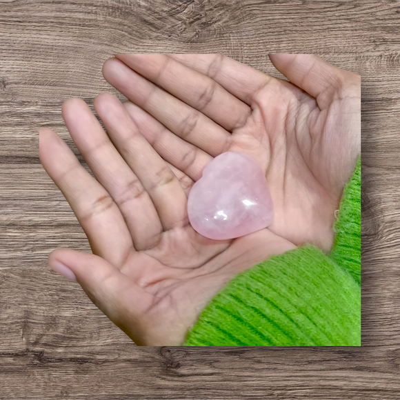 Real Rose Quartz Stone Heart shape