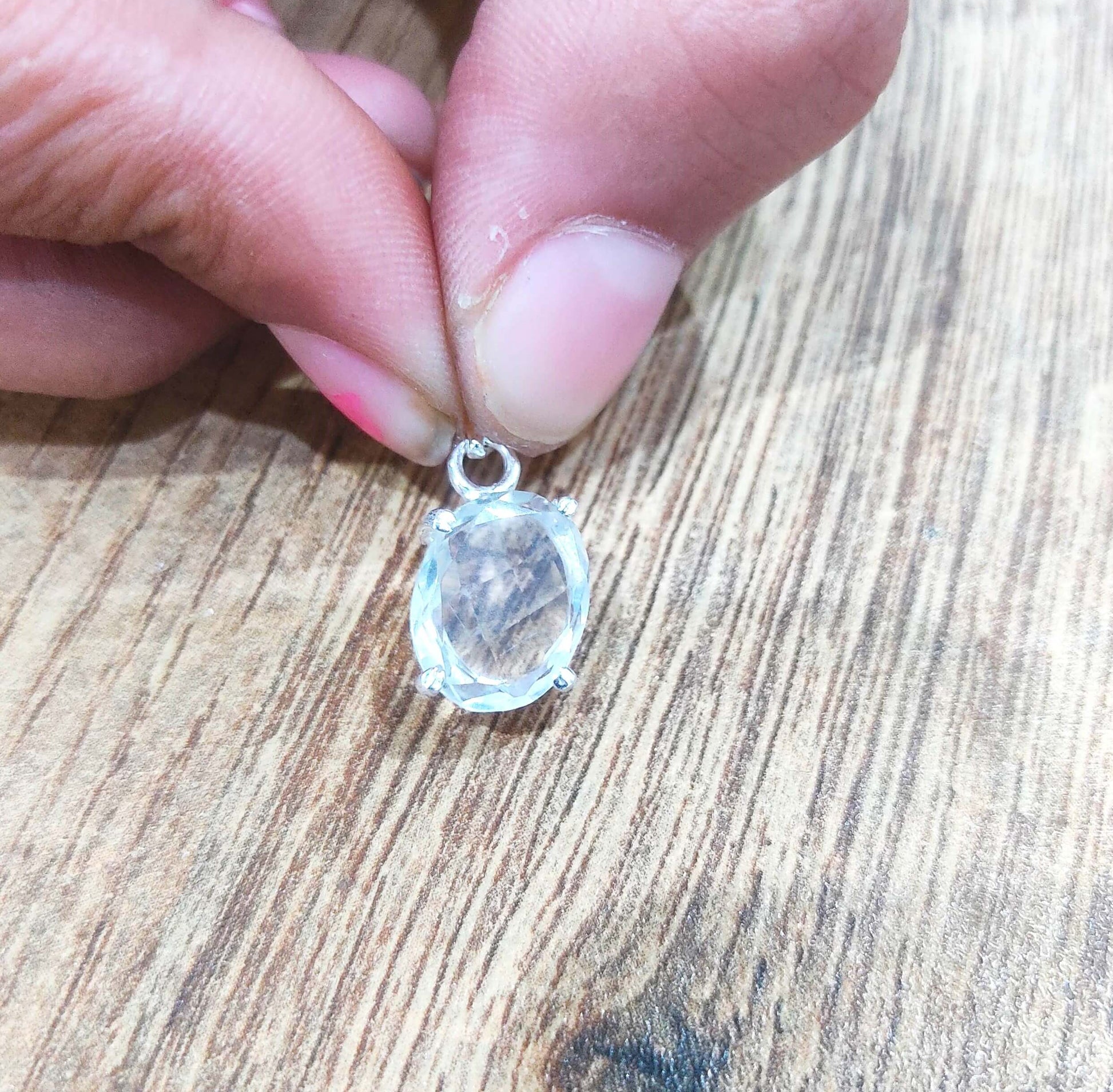 Sphatik Pendant - 100% Pure crystal Quartz - Kalyanastrogems