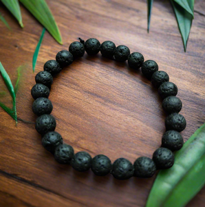 Black Lava stone Bracelet for Shani & Root chakra