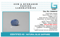 Certified Blue Sapphire (Neelam) stone Ceylon Untreated 4 Carats