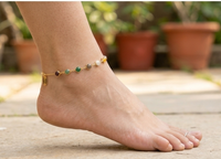 Dhanyog Money magnet anklet payal Natural beads