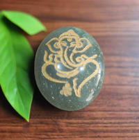 Green Jade Shri Ganesh coins for prosperity - Kalyanastrogems