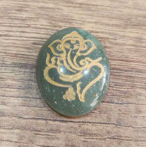 Green Jade Shri Ganesh coins for prosperity