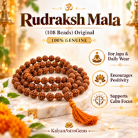 Rudraksha Mala 108 beads, equal-sized Sumeru – japa, positivity and focus | KalyanAstroGems