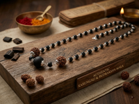 Karungali Rudraksha Mala combination german silver