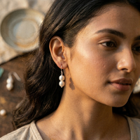Real pearl Moti Earrings in silver