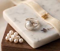 Moti Pearl Silver Ring