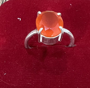 Red Onyx Carnelian Stone Ring