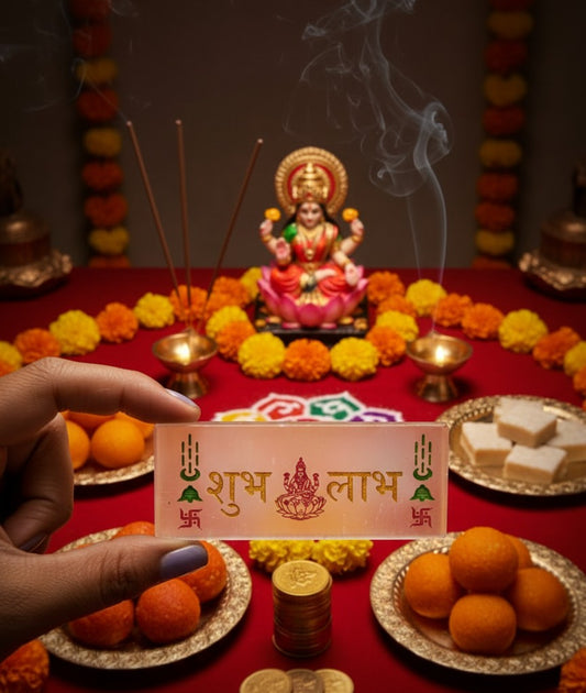 Shubh Labh selenite stone for house prosperity & wealth