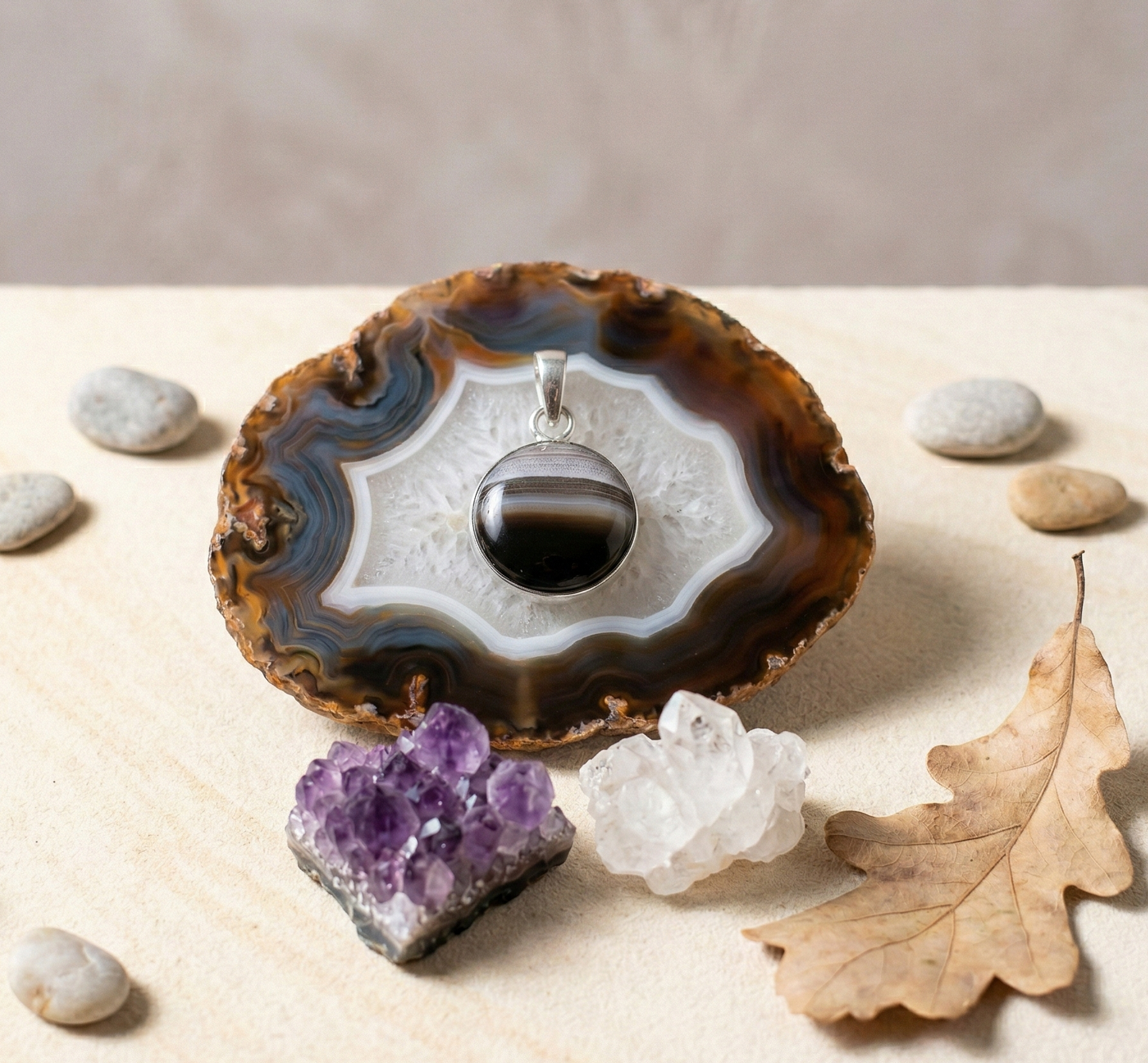 Sulemani Hakik stone Pendant Locket metal