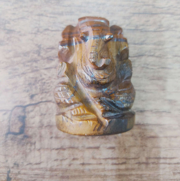 Tiger eye stone Ganesha Idol