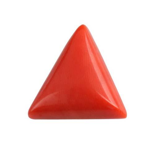 Certified Red Coral (Moonga) gemstone original Italian triangle shape