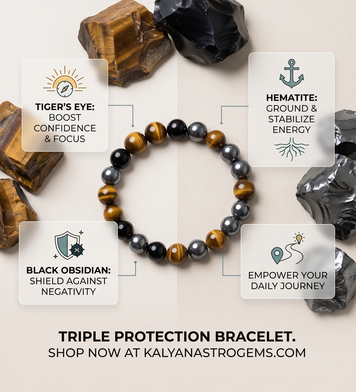 Triple protection Stone Bracelet Original