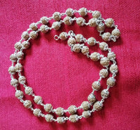 7 mukhi rudraksha mala in silver