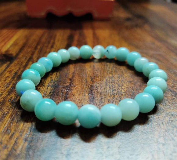 8mm Amazonite Crystal Bracelet for Luck and Fortune - Solacely