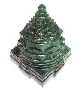 Green Jade Meru shree yantra - Margaj