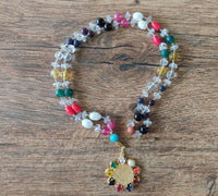 Navratan stone mala pendant