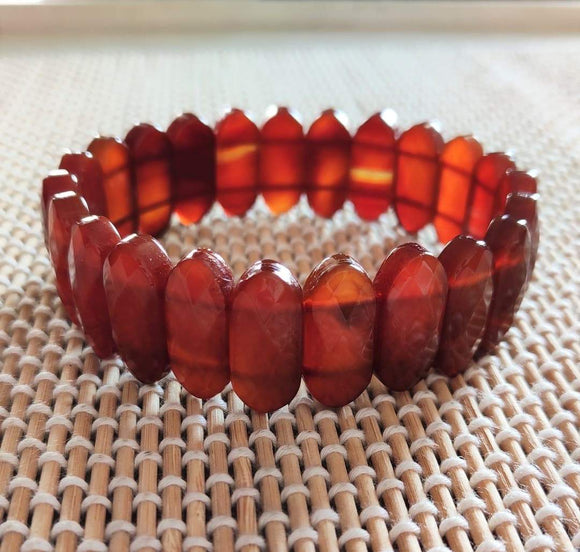 Red orange carnelian stone healing bracelet