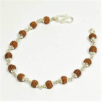 Rudraksha bracelet silver capping