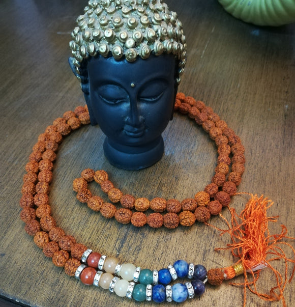 7 Chakra Stones Mala  108 Beads  SUTRA WEAR  Sutra Wear