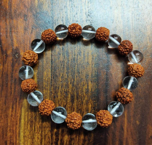 SHIVALOKA Rudraksha Sphatik (Crystal) Bracelet | Natural and Original |  7.00 mm Bead Size | Stretchable | For Men and Women: Buy Online at Best  Price in UAE - Amazon.ae