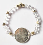 shree yantra lakshmi sphatik silver bracelet