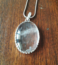 Sphatik clear crystal quartz pendant locket